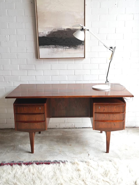 Mid Century Danish Rosewood Desk with floating top, c196Os
