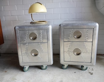 Industrial Style Aviator Bedside Drawers a Pair. PICK UP SYDNEY