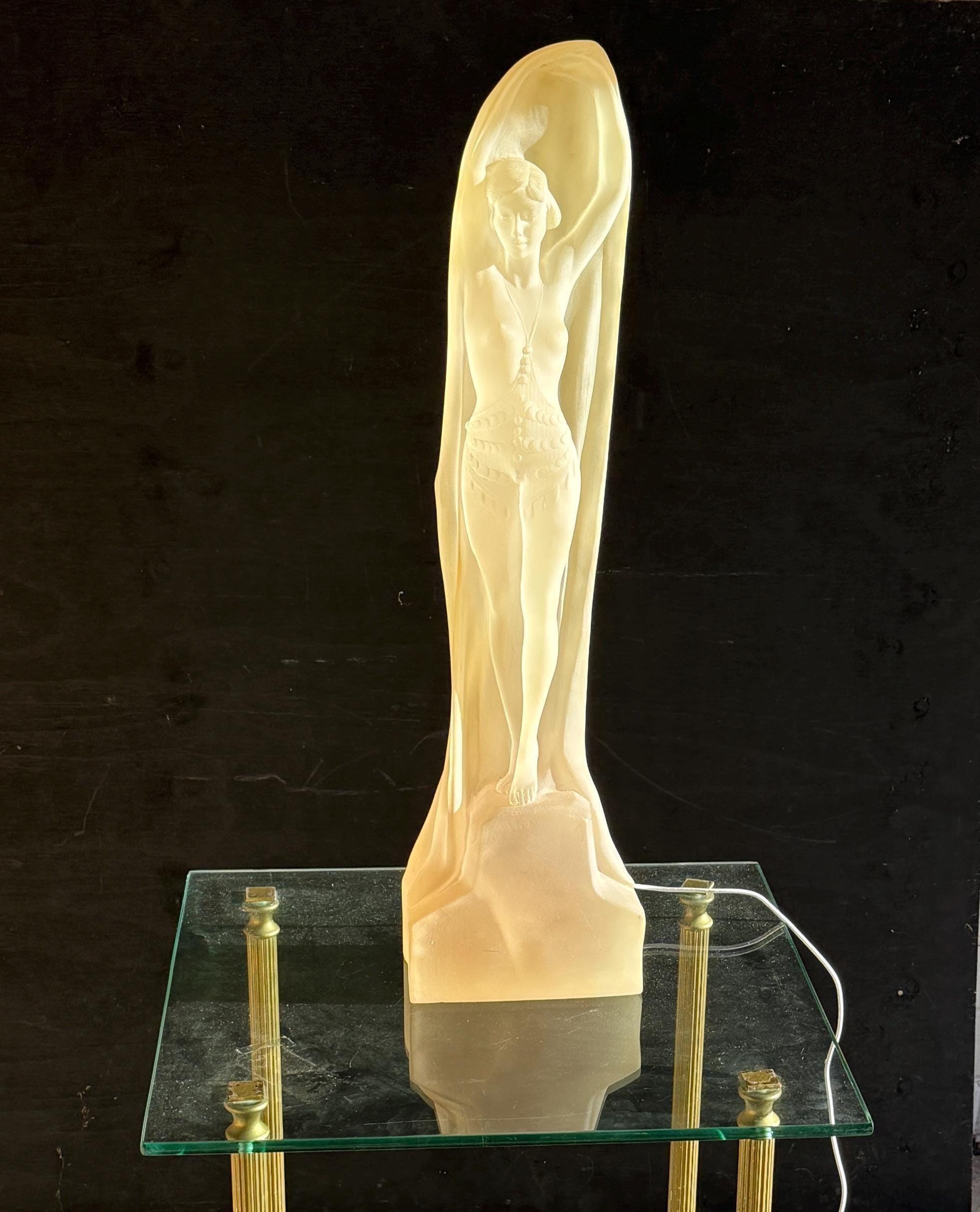 Art Deco Figure Italian Design Crystalite/ Light of A Woman Sculpture ...