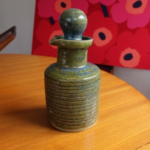 Studio Pottery Jug With Pottery Stopper