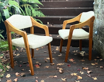 Artica Danish style Dining Chairs, A Pair, c1970s Australia, PICK UP Sydney