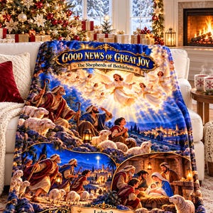 Shepherds of Bethlehem Bible Blanket | Luke 2 Christmas Story Nativity