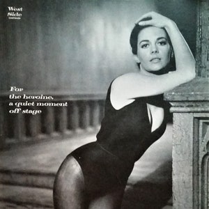 Natalie Wood Set Leotards Leanoing Wall BW Photo 1960s Sultry Look Post West Side Story Splendor Grass Lowe Cut Sexy 13x10 Ready Frame