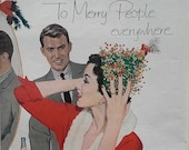 Christmas Modern Couple Red Santa Dress 39 Merry People Everywhere 39 Christmas Tree Hat Illustrated Sexy Couple 50s Pepsi Ready Frame 13 x 10.