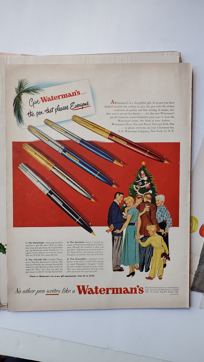 Waterman's Fountain Pen Lovers Color Illustration Christmas Assortment