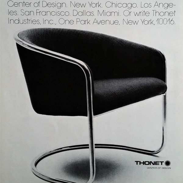Thonet Club Tub Chairs Vintage Ad Bauhaus Style Design Chrome Steel Frame Compact Mid Century Modern Design Chairs Trendy Simple 9X12
