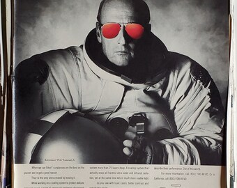 Vintage REVO Colored Sunglasses Advertisement Astronaut 
