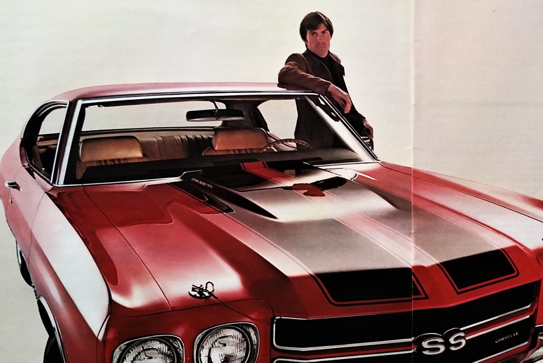 1970 Chevelle SS 396 Ad Print – Red & Black, Man Cave Garage Art