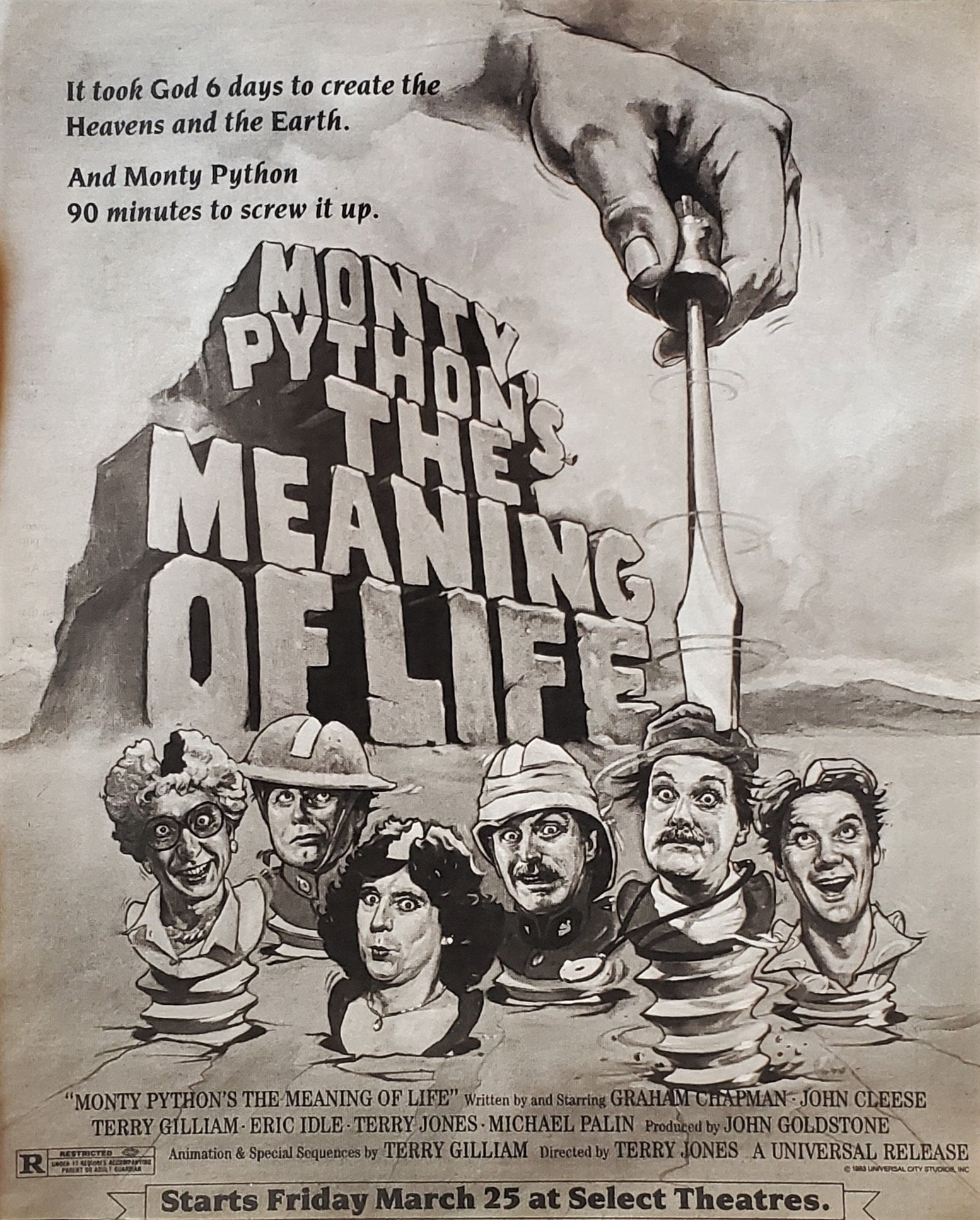 Movie Ad Poster Monty Python 'the Meaning of Life\, image size:1554x1934