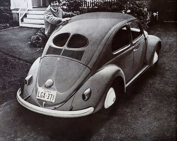 VW Volkswagen Classic Bug 1947 Model Small Windows in 1970 BW Photo Ad ...