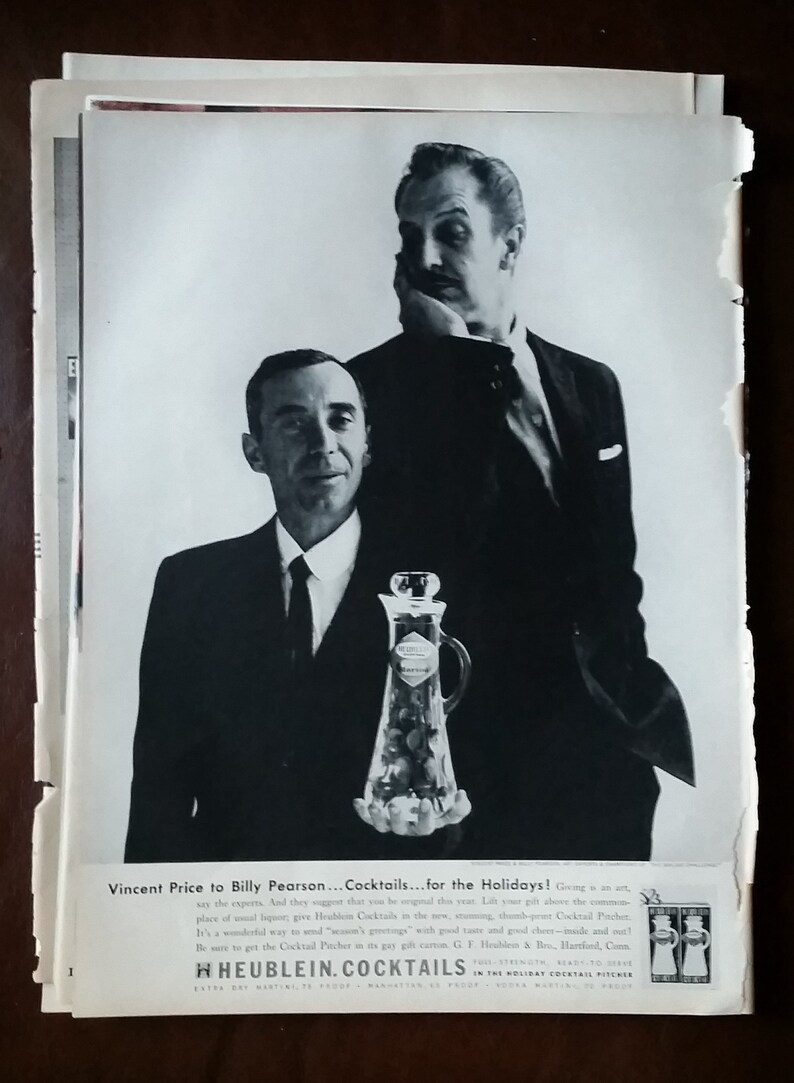 Vincent Price Billy Pearson Jockey Heublin Ad Unique Tall Etsy