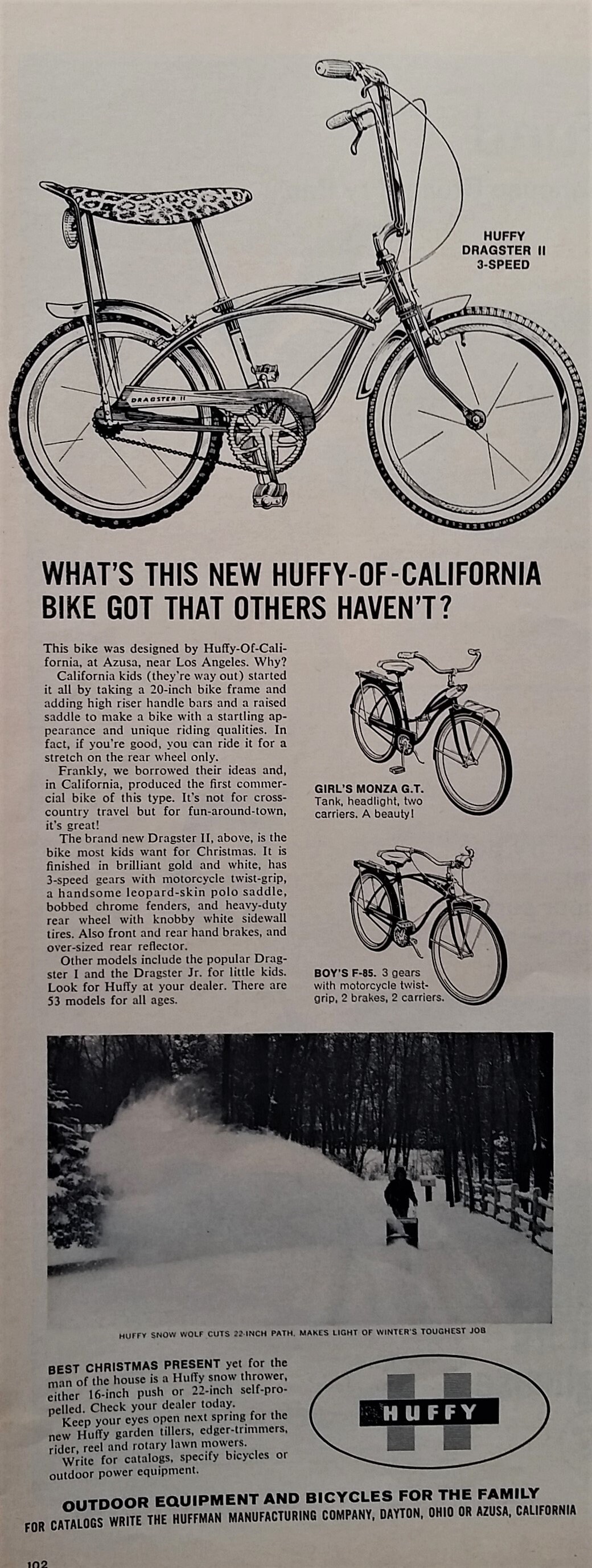 1970 Huffy Rail Dragster II Illustration Azusa CA Leopard-skin