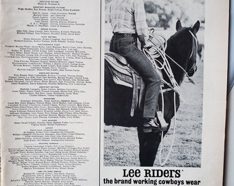 Lee Rider Jeans Working Cowboys on Horse Looking Out to