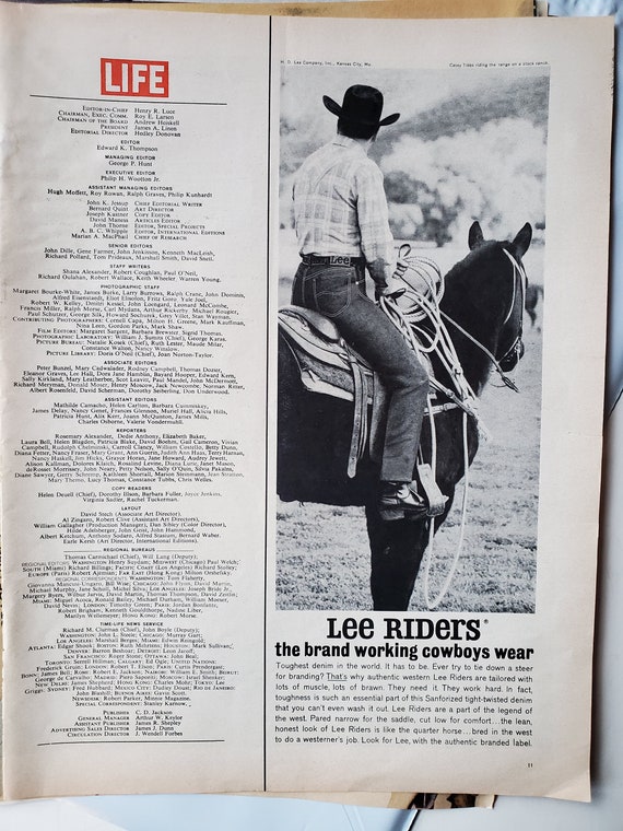 【INSCRIRE*LEE*LESSAGE】COWBOYRIDERSPANTS Lee Rider Jeans Working Cowboys on Horse Looking Out to