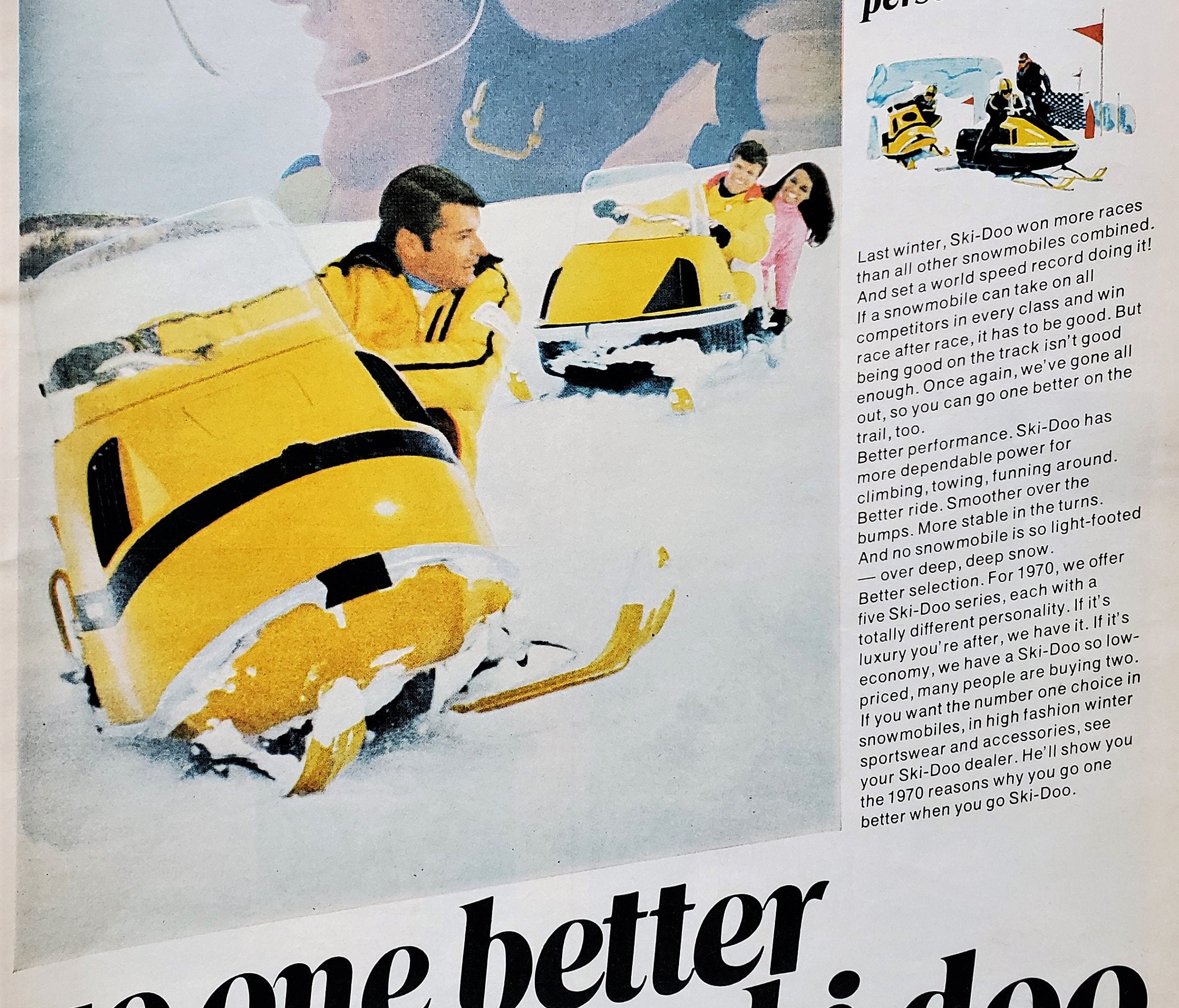 Vintage Ski-Doo White Yellow Leather Snowmobile Winter Saddle Bag