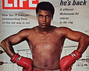 Muhammed Ali Cover Oct 23 1970 Quarry Fight TKO Winner Red Spartan Shorts Gloves Mean Look Classic Iconic Pose In Gym 13x10 Fan Gift