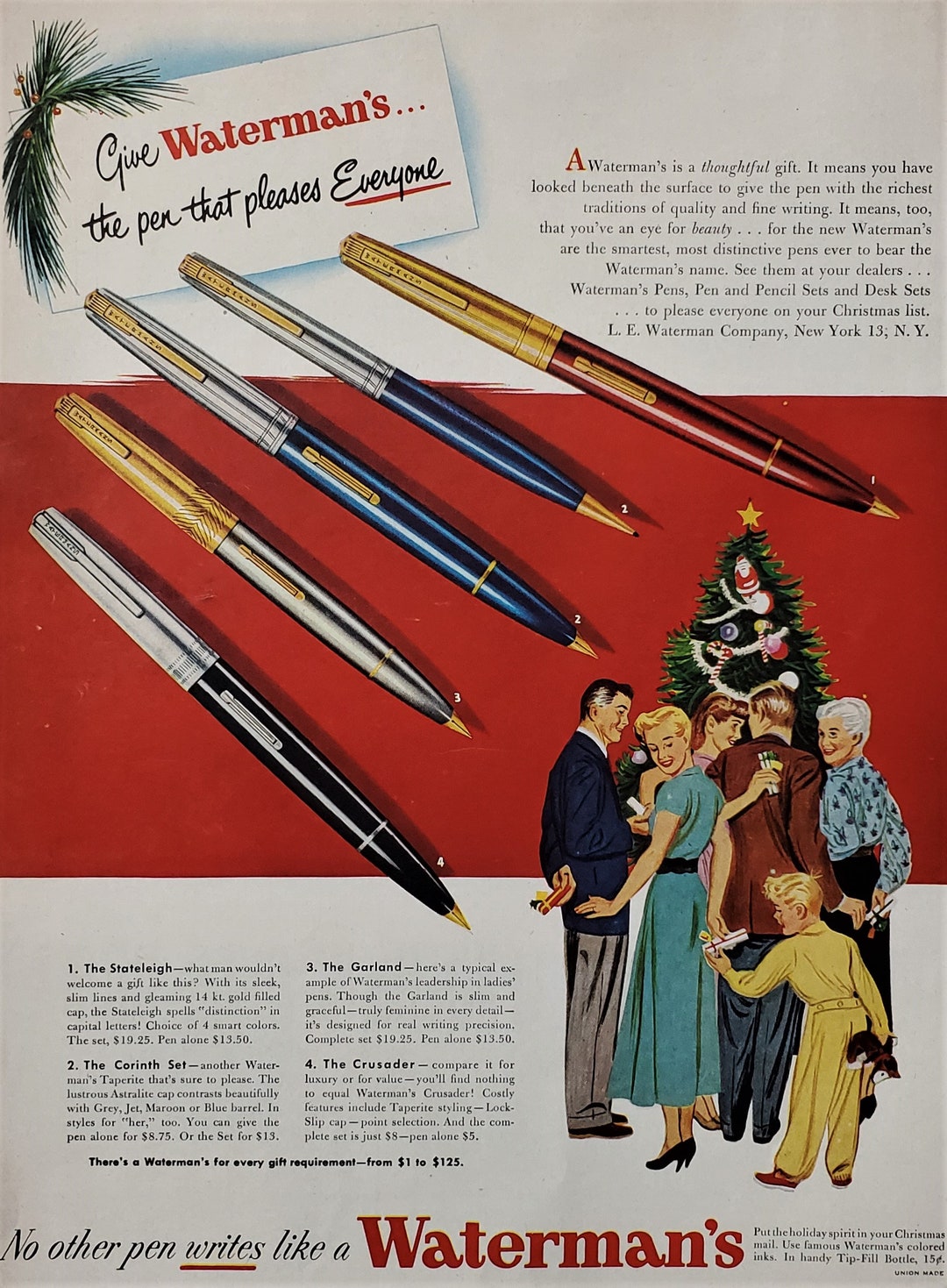 Waterman's Fountain Pen Lovers Color Illustration Christmas Assortment