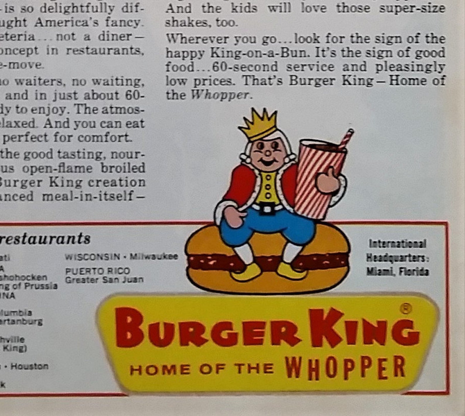 What is the main message of the advertisement bk super seven incher picture