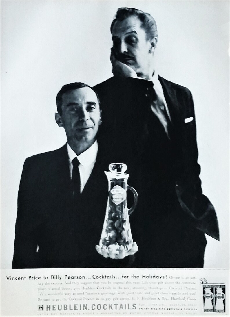 Vincent Price Billy Pearson Jockey Heublin Ad Unique Tall Price 5 ft 2