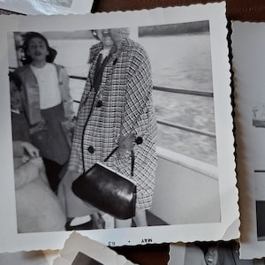 1963 Pre Teens Open Boat New York City Rockaway Middle Schoolers Boat Ride Field Trip NYC Lot (9) BW Amateur 3x3 BW Found Photos Original