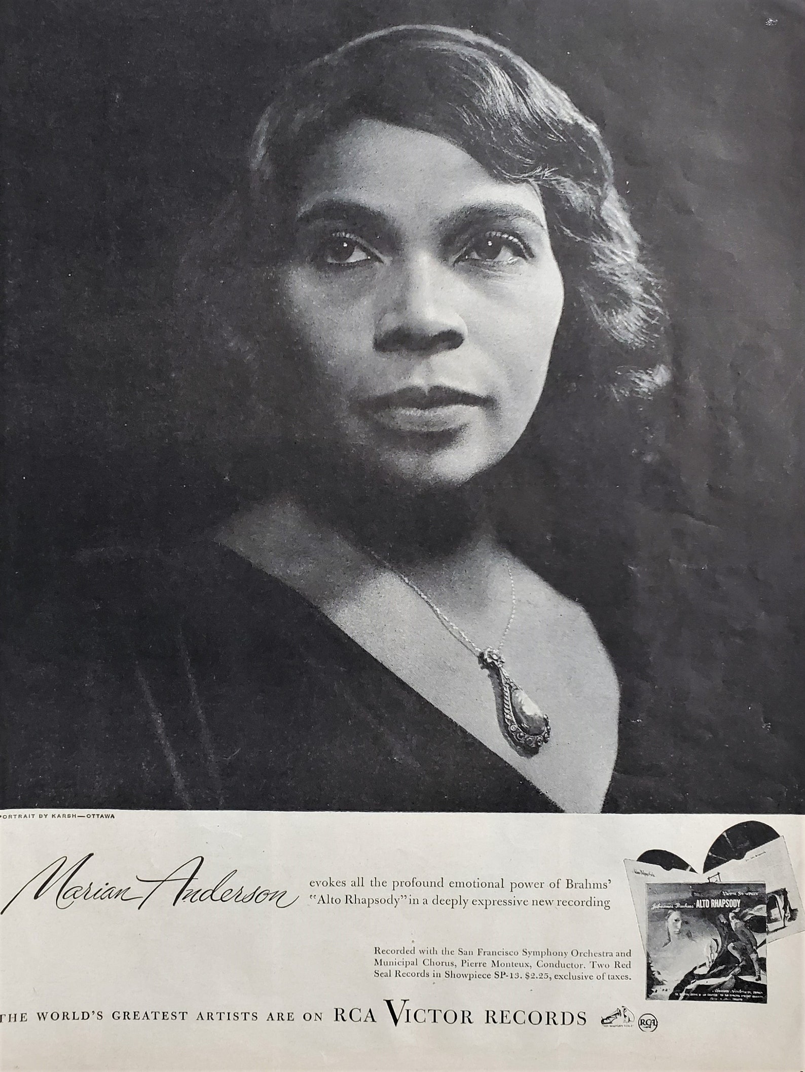 Marian Anderson African American Icon Opera Singer Soul RCA Etsy