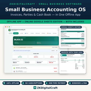 Small Business Accounting Software | Offline App + Google Sheets Edition | QuickBooks Alternative for Windows & Mac, No Subscription