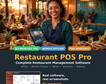 Software POS per ristoranti / Applicazione desktop offline, licenza a vita, nessun canone mensile.