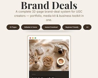 Modello di portfolio UGC per Canva, Media Kit per creatori, Kit portfolio per accordi di brand, Creatore di contenuti UGC, Portfolio influencer, Media Kit per creatori di contenuti