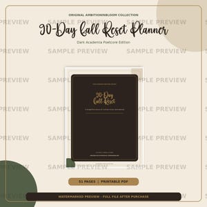 90-Tage-Herbstplaner (PDF zum Ausdrucken) | Dark Academia Poetcore Planer