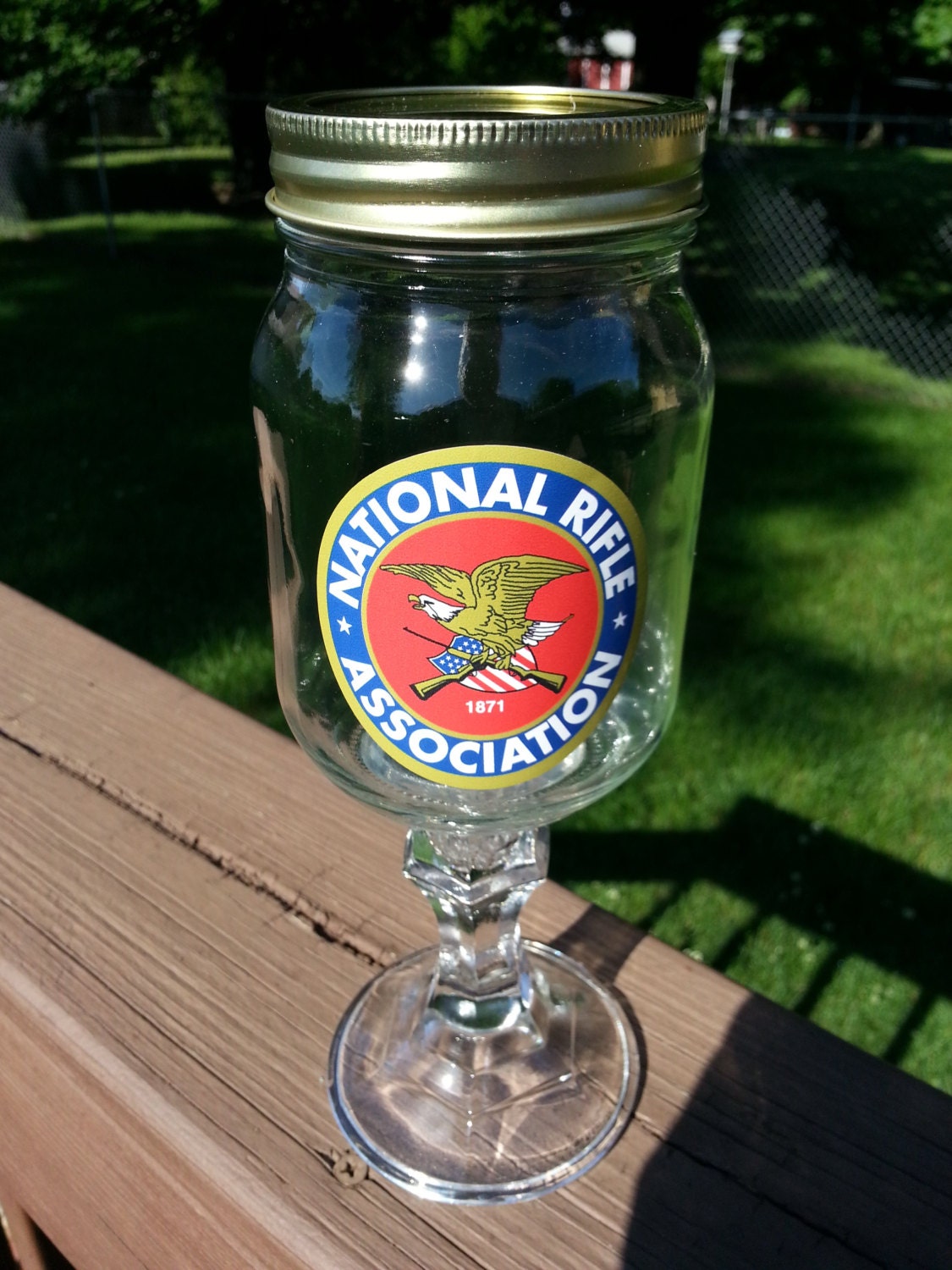 National Rifle Association NRA Logo Wine Glass Wineglass Etsy