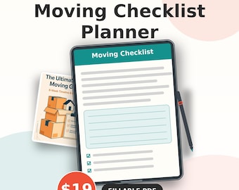 8 Week Moving Checklist Planner | Printable Moving Organizer & Packing Guide PDF