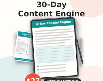 90 Social Media Post Ideas for Business | 30-Day Content Calendar & Planner PDF