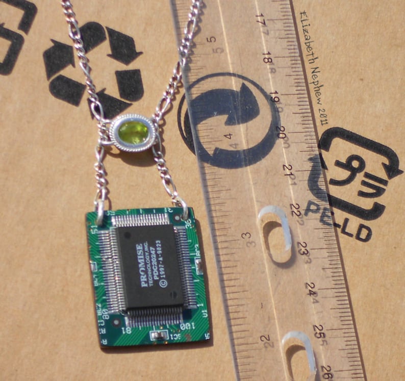 Computer Chip Necklace Promise, Sterling Silver by Elizabeth Nephew