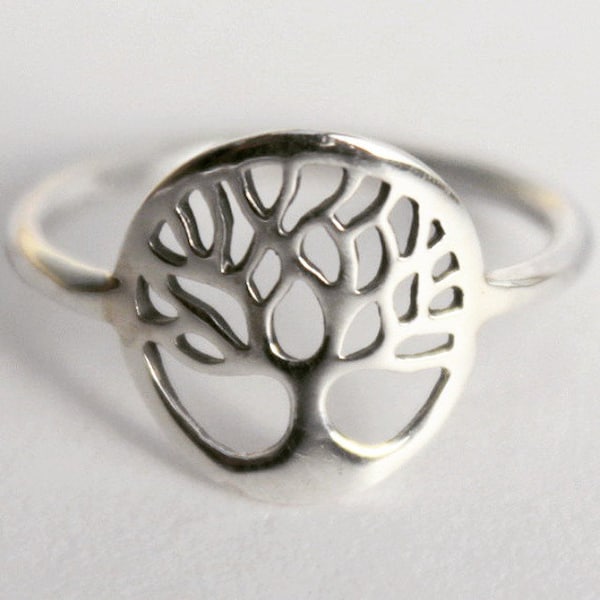 Sterling Silver Tree of Life Intention ring, Yggdrasil, Sacred Viking Celtic symbol, Norse mythology World Tree Divine Tree of the Cosmos