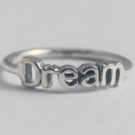 Dream Ring 925 Sterling silver stacking ring with Inspiring | Etsy