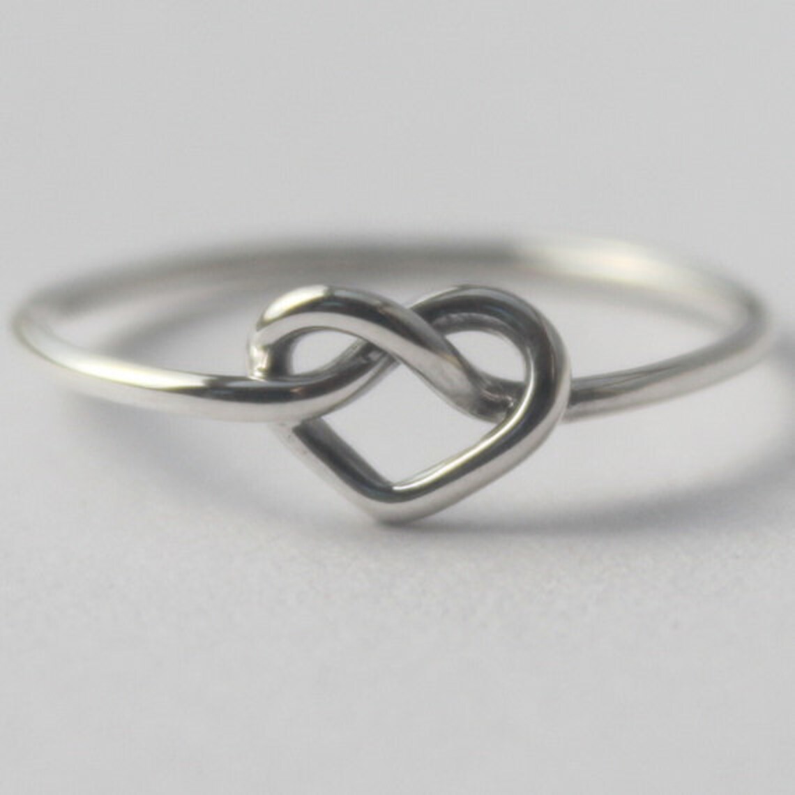 Sterling Silver Knot Heart Ring Infinity Love Symbol. | Etsy