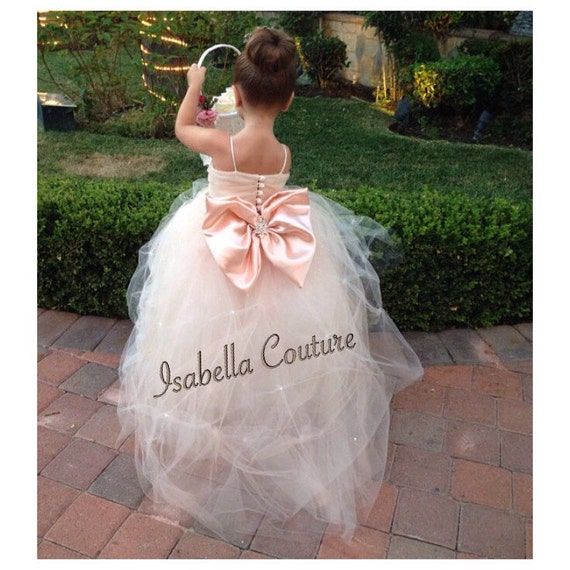 Flower Girl Dress Lace Dress Girls Lace Dress Big Bow Dress CAPRI