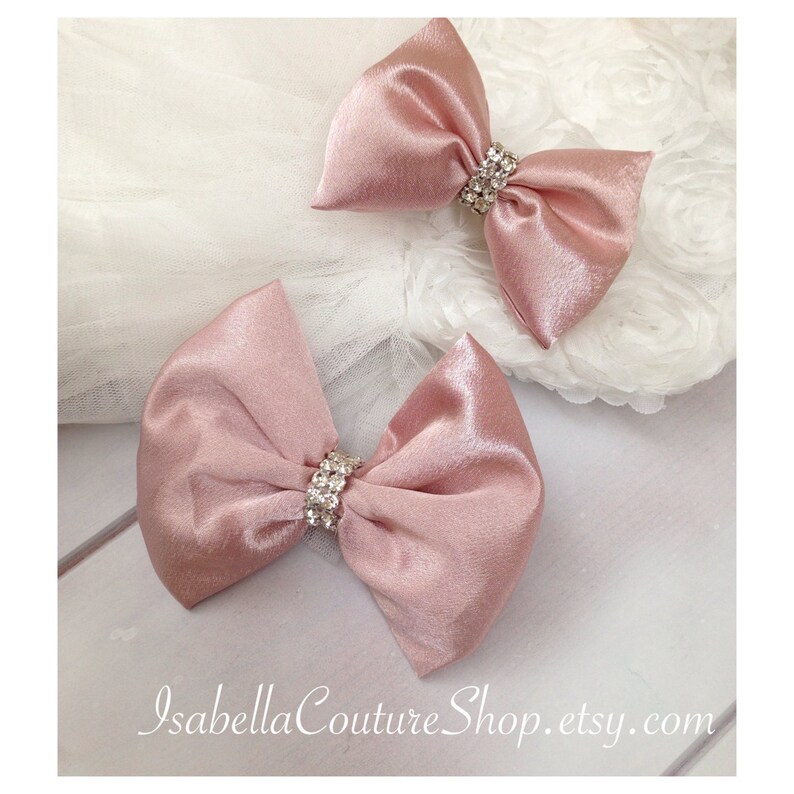 Bow Hair Clips or Headband by Isabella Couture Etsy