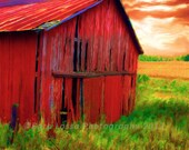 Barn, Rustic, Country, Red, Fine Art, Photograph, Fall, Barb Lassa, Wisconsin