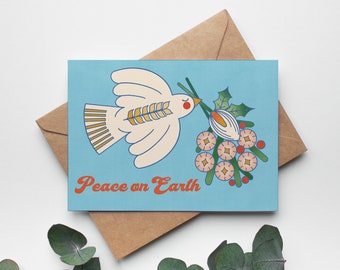 Peace on Earth Illustrated Holiday Greeting Card