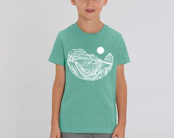 Hand Screen Printed Landscape Kids Tee / Organic Cotton / Fair Trade