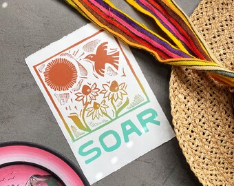 Soar | Original A5 Linocut Print