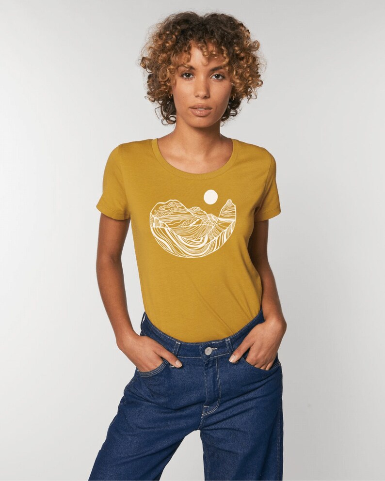 Hand Screen Printed Women's Rock Wave Tee / Organic Cotton / Fair Trade image 1