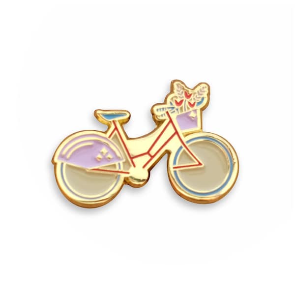 Bike Blooms Dutch Bike Enamel Pin | Bike Brooch | Holland Gift