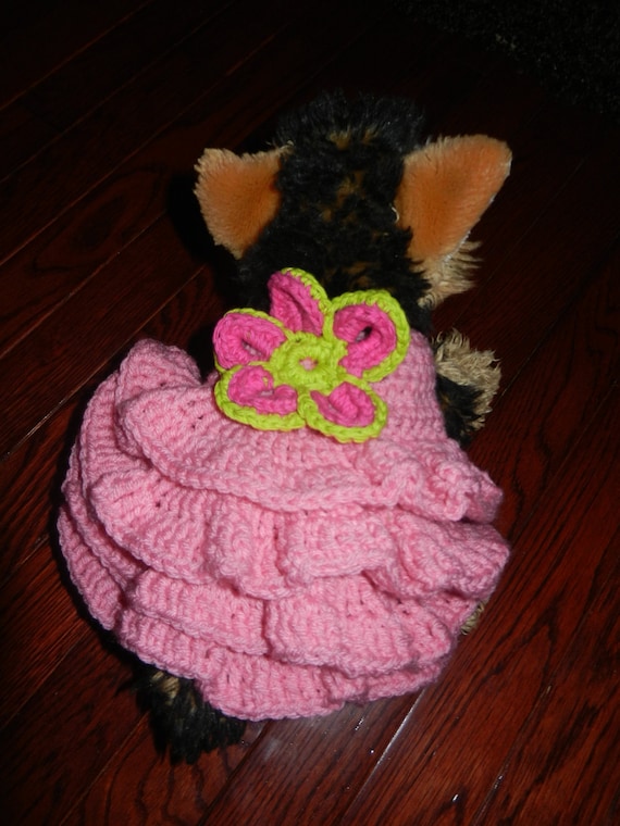 Items similar to Dog Dress Crochet Ruffled Dress on Etsy