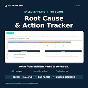 Root Cause Analysis Excel | 5 Why & CAPA Tracker
