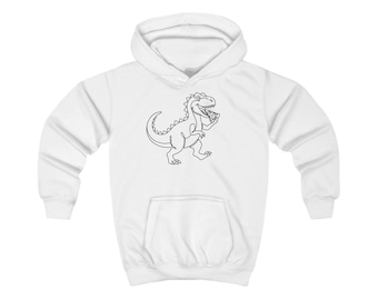 T-Rex Kids Hoodie | Dinosaur Eating Pizza | Fun for Kids
