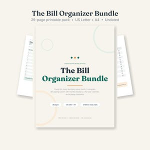 Bill Organizer Bundle Printable, Monthly Bill Tracker, Bill Payment Planner, Due Date Organizer, Budget Binder PDF, Undated