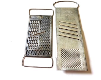 All in One Cheese Grater Stainless Steel Rusty Old Hand Held Citrus Zester  Vintage Kitchen Primitive Decor Towel Holder 
