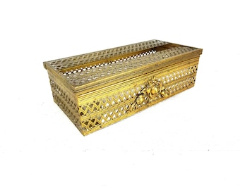 Vintage Gold Filigree Kleenex Tissue Box Cover